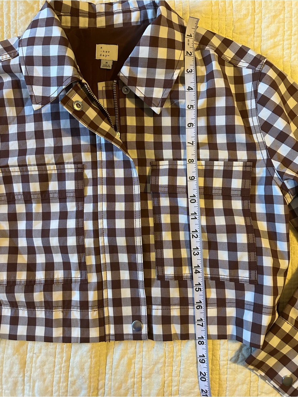 A new Day brown Checkered Jacket in Brown and Cream Medium - Picture 8 of 10